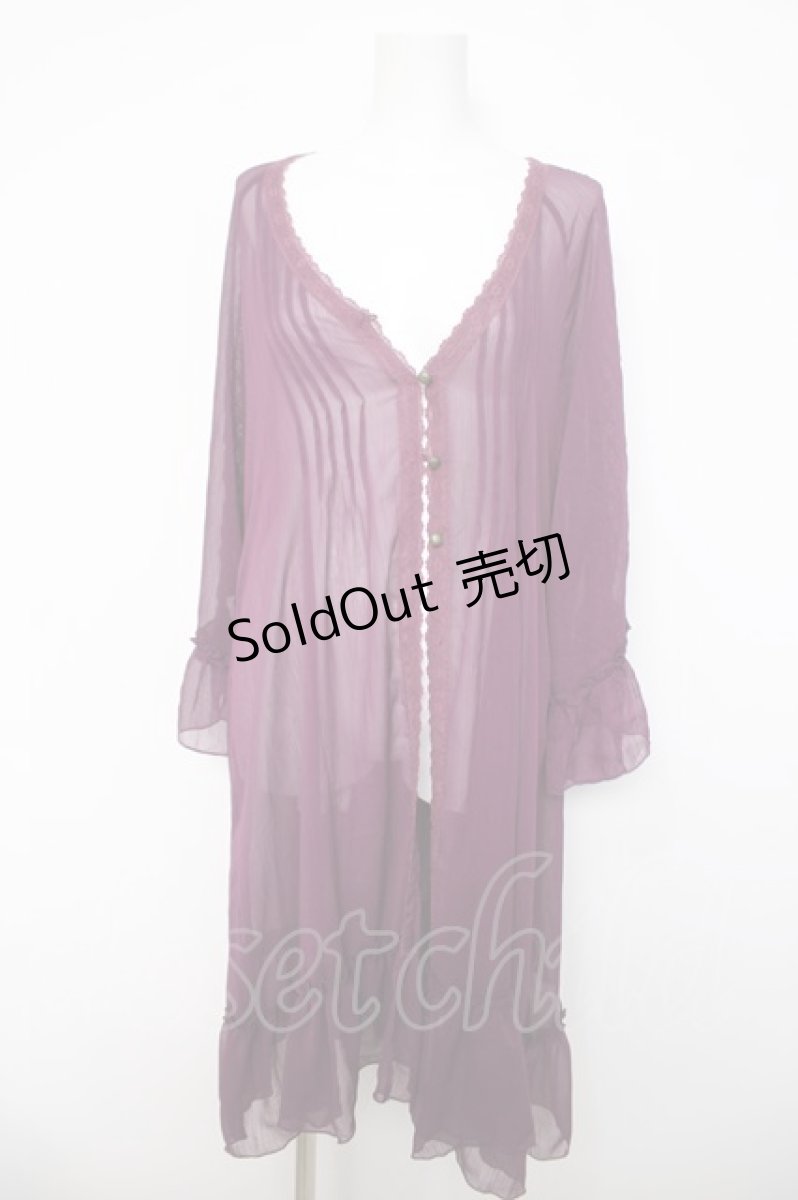 画像1: axes femme / シースルーロングカーデ  パープル Y-26-04-03-093-AX-TO-SZ-ZS (1)