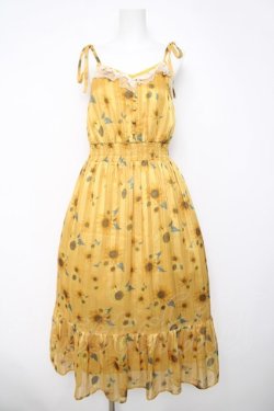 画像1: axes femme / ひまわり柄キャミワンピース  イエロー Y-26-04-03-097-AX-OP-SZ-ZY