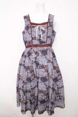 画像1: axes femme / ヴィンテージマップ柄ワンピ  パープル Y-26-04-03-099-AX-OP-SZ-ZY