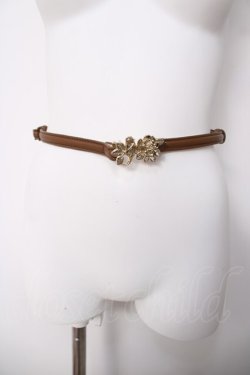 画像2: axes femme / バラモチーフ細ベルト  茶 Y-26-04-03-012-AX-SK-SZ-ZY