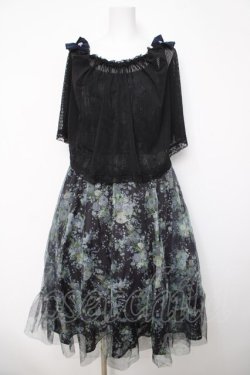 画像1: axes femme / 2wayバラ柄キャミワンピース  黒 Y-26-04-03-101-AX-OP-SZ-ZY