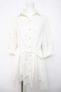 axes femme / 裾レースシャツチュニック  白 Y-26-04-03-102-AX-TO-SZ-ZY