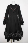 axes femme / ローズ×リボン姫袖ワンピース M 黒 Y-26-04-03-107-AX-OP-SZ-ZY