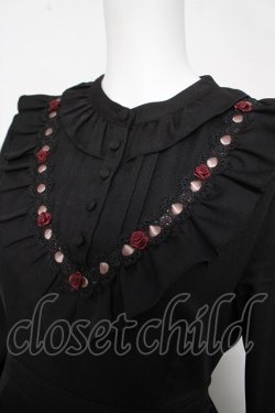 画像3: axes femme / ローズ×リボン姫袖ワンピース M 黒 Y-26-04-03-107-AX-OP-SZ-ZY