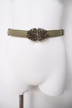 画像2: axes femme / バラモチーフ細ベルト  カーキ Y-26-04-03-013-AX-SK-SZ-ZY