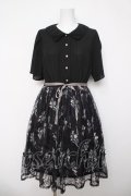 axes femme / フラワーレース切り替えワンピース  黒 Y-26-04-03-108-AX-OP-SZ-ZY