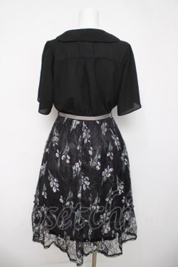 画像2: axes femme / フラワーレース切り替えワンピース  黒 Y-26-04-03-108-AX-OP-SZ-ZY