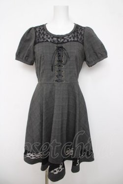 画像1: axes femme / グレンチェックビスチェワンピース  グレー Y-26-04-03-112-AX-OP-SZ-ZY
