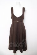 F i.n.t / チェーンビット使いディープVネックジャンパースカート  ブラウン Y-26-04-03-120-CA-OP-SZ-ZY