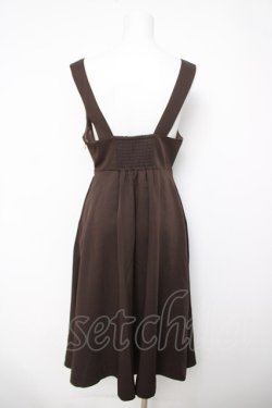 画像2: F i.n.t / チェーンビット使いディープVネックジャンパースカート  ブラウン Y-26-04-03-120-CA-OP-SZ-ZY