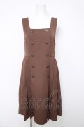 Fi.n.t / エンブレム釦プリーツジャンパースカート  茶 Y-26-04-03-121-CA-OP-SZ-ZY