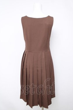 画像2: Fi.n.t / エンブレム釦プリーツジャンパースカート  茶 Y-26-04-03-121-CA-OP-SZ-ZY