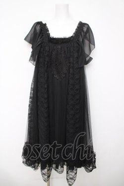 画像1: MR corset / チュール切替ワンピース  黒 Y-26-04-03-130-PU-OP-SZ-ZY