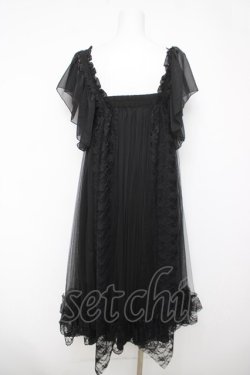 画像2: MR corset / チュール切替ワンピース  黒 Y-26-04-03-130-PU-OP-SZ-ZY