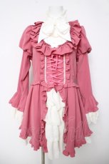 画像1: MARBLE / アリス風編み上げドレスワンピース  ピンク Y-26-04-03-131-GO-OP-SZ-ZY (1)