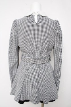 画像2: pium / 襟付きペプラムセットアップ F 黒ギンガム Y-26-04-03-135-LO-OP-SZ-ZY