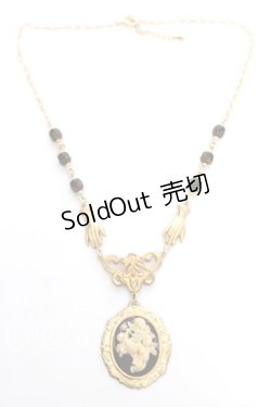 画像3: fuwari / 天使カメオのネックレス  ブラック Y-26-04-03-001-GO-AC-SZ-ZY