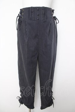 画像1: axes femme / ハイウエストストライプパンツ  紺 Y-26-04-03-137-AX-PA-SZ-ZY