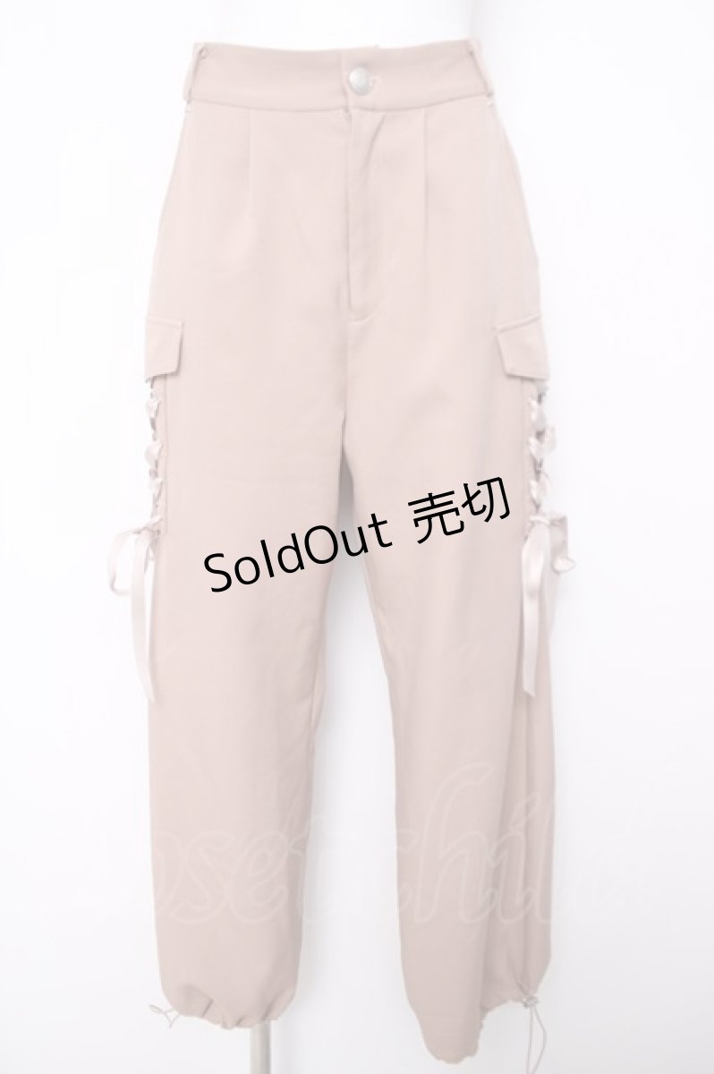 画像1: axes femme / レースアップカーゴパンツ  ベージュ Y-26-04-03-139-AX-PA-SZ-ZI (1)