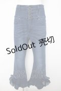 axes femme / フリルハイウエストデニムパンツ L インディゴ Y-26-04-03-141-AX-PA-SZ-ZY