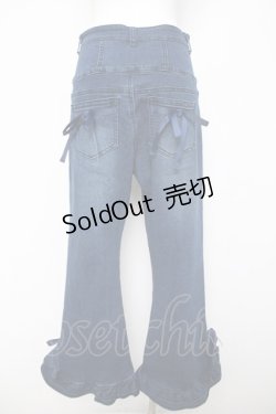 画像2: axes femme / フリルハイウエストデニムパンツ L インディゴ Y-26-04-03-141-AX-PA-SZ-ZY