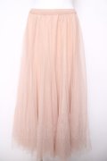 axes femme / ロングチュールスカート  ベージュ Y-26-04-03-144-AX-SK-SZ-ZY