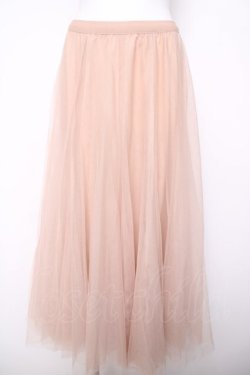 画像1: axes femme / ロングチュールスカート  ベージュ Y-26-04-03-144-AX-SK-SZ-ZY