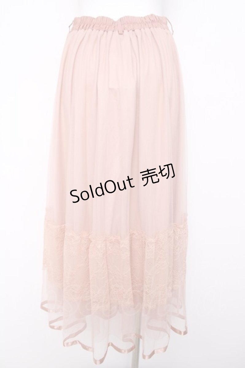 画像2: axes femme / レース×チュールスカート  サーモンピンク Y-26-04-03-145-AX-SK-SZ-ZY (2)