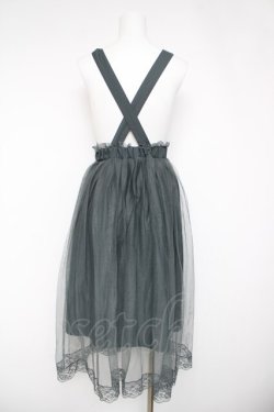 画像2: axes femme POETIQUE / 刺繍サス付チュールスカート  グリーン Y-26-04-03-154-AX-SK-SZ-ZY