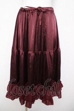 画像1: axes femme kawaii / ミディフリルペチスカート  ワイン Y-26-04-03-163-AX-SK-SZ-ZY