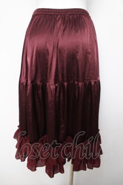 画像2: axes femme kawaii / ミディフリルペチスカート  ワイン Y-26-04-03-163-AX-SK-SZ-ZY