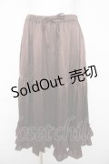 axes femme kawaii / ミディフリルペチスカート  ブラウン Y-26-04-03-166-AX-SK-SZ-ZY