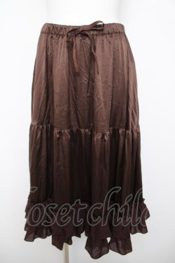 画像1: axes femme kawaii / ミディフリルペチスカート  ブラウン Y-26-04-03-166-AX-SK-SZ-ZY