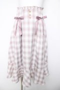 Amavel / チェックフレアスカート  ピンク Y-26-04-03-168-CA-SK-SZ-ZY
