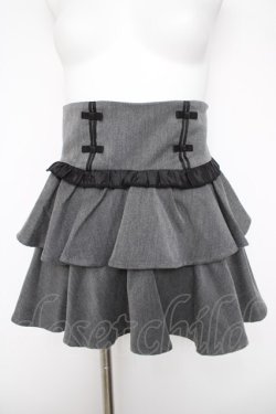 画像1: pium / ティアードフリルドーリーミニスカート F グレー Y-26-04-03-171-LO-SK-SZ-ZY