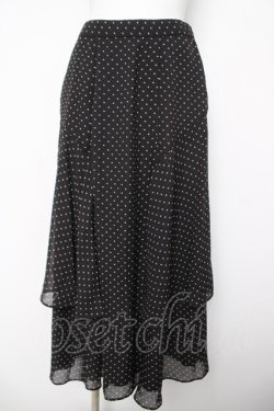 画像1: INGEBORG / ドット柄スカート  黒 Y-26-04-03-177-LO-SK-SZ-ZY