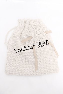 画像1: INGEBORG / ニット巾着  生成り Y-26-04-03-033-LO-ZA-SZ-ZY