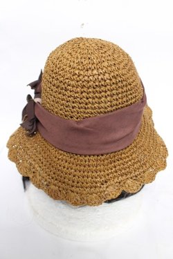 画像3: axes femme / リボン付き麦わら帽  ベージュ Y-26-04-03-039-AX-AC-SZ-ZY