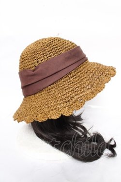 画像4: axes femme / リボン付き麦わら帽  ベージュ Y-26-04-03-039-AX-AC-SZ-ZY