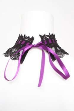 画像2: ATELIER PIERROT / 梯子レースチョーカー  ブラック/パープル Y-26-04-03-003-EL-ZA-SZ-ZY