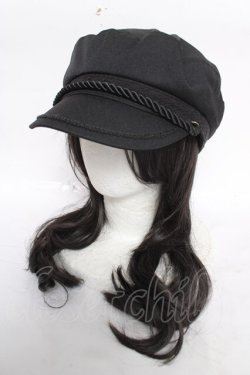 画像1: axes femme / コサージュ付きマリンキャス  黒 Y-26-04-03-041-AX-AC-SZ-ZY