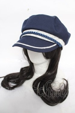 画像1: axes femme / コサージュ付きマリンキャス  紺 Y-26-04-03-042-AX-AC-SZ-ZY