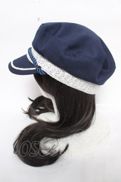 画像2: axes femme / コサージュ付きマリンキャス  紺 Y-26-04-03-042-AX-AC-SZ-ZY