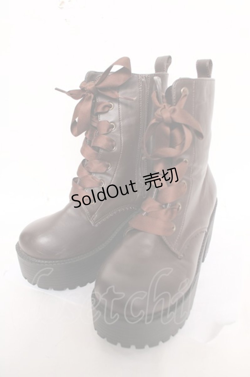 画像1: axes femme POETIQUE / レースアップミドルブーツ L 茶 Y-26-04-03-043-AX-SH-SZ-ZTK039 (1)