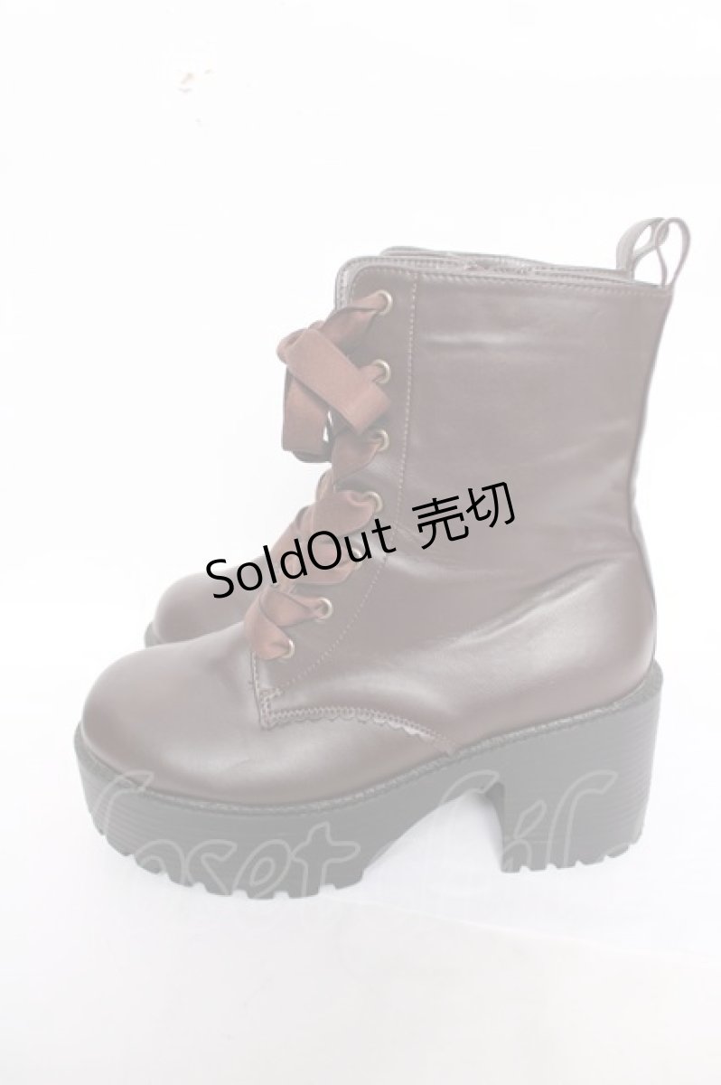 画像2: axes femme POETIQUE / レースアップミドルブーツ L 茶 Y-26-04-03-043-AX-SH-SZ-ZTK039 (2)