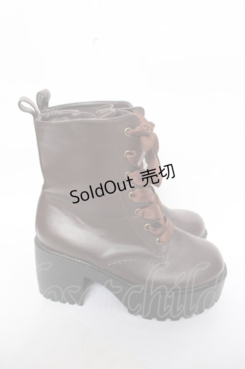 画像4: axes femme POETIQUE / レースアップミドルブーツ L 茶 Y-26-04-03-043-AX-SH-SZ-ZTK039 (4)