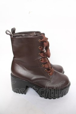 画像4: axes femme POETIQUE / レースアップミドルブーツ L 茶 Y-26-04-03-043-AX-SH-SZ-ZY