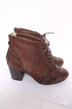 画像4: axes femme / チュールレースアップブーツ M 茶 Y-26-04-03-044-AX-SH-SZ-ZY