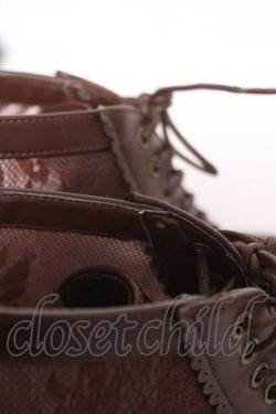 画像5: axes femme / チュールレースアップブーツ M 茶 Y-26-04-03-044-AX-SH-SZ-ZY