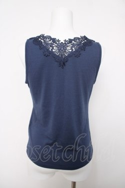 画像2: axes femme / レースデザインタンク  紺 Y-26-04-03-045-AX-TO-SZ-ZY